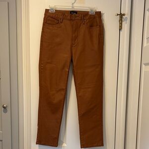 DRIFTWOOD women’s tan faux leather stretch pants.